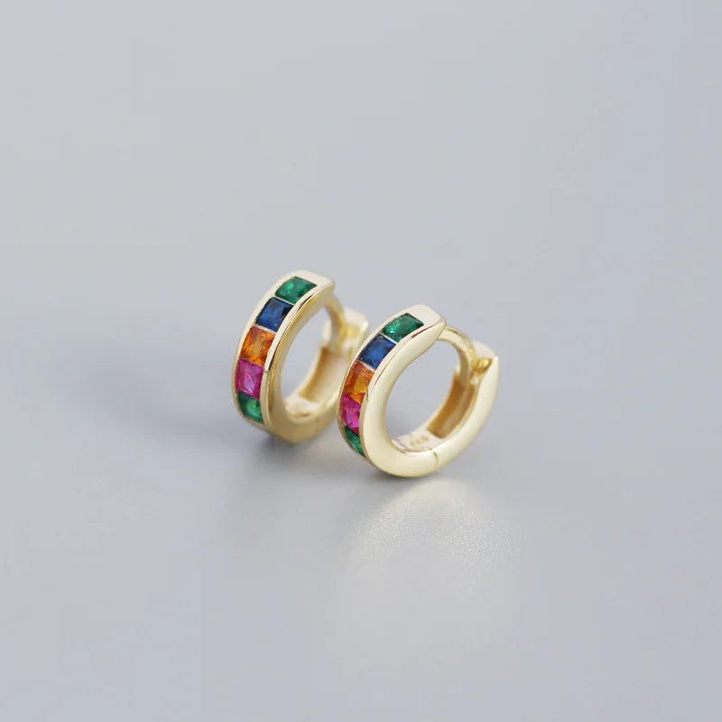 Colorful Zircon Huggie Hoop Earrings