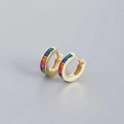 Colorful Zircon Huggie Hoop Earrings