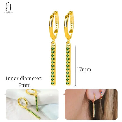 Green Zircon Gold-Tone Earrings