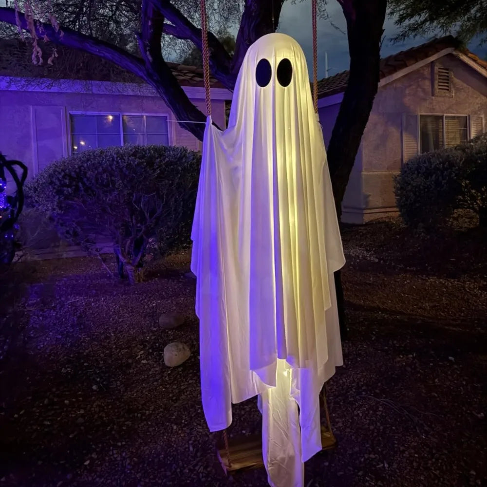 Light-Up Hanging Swing Ghost