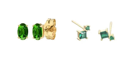 Green Zircon Gold-Tone Earrings