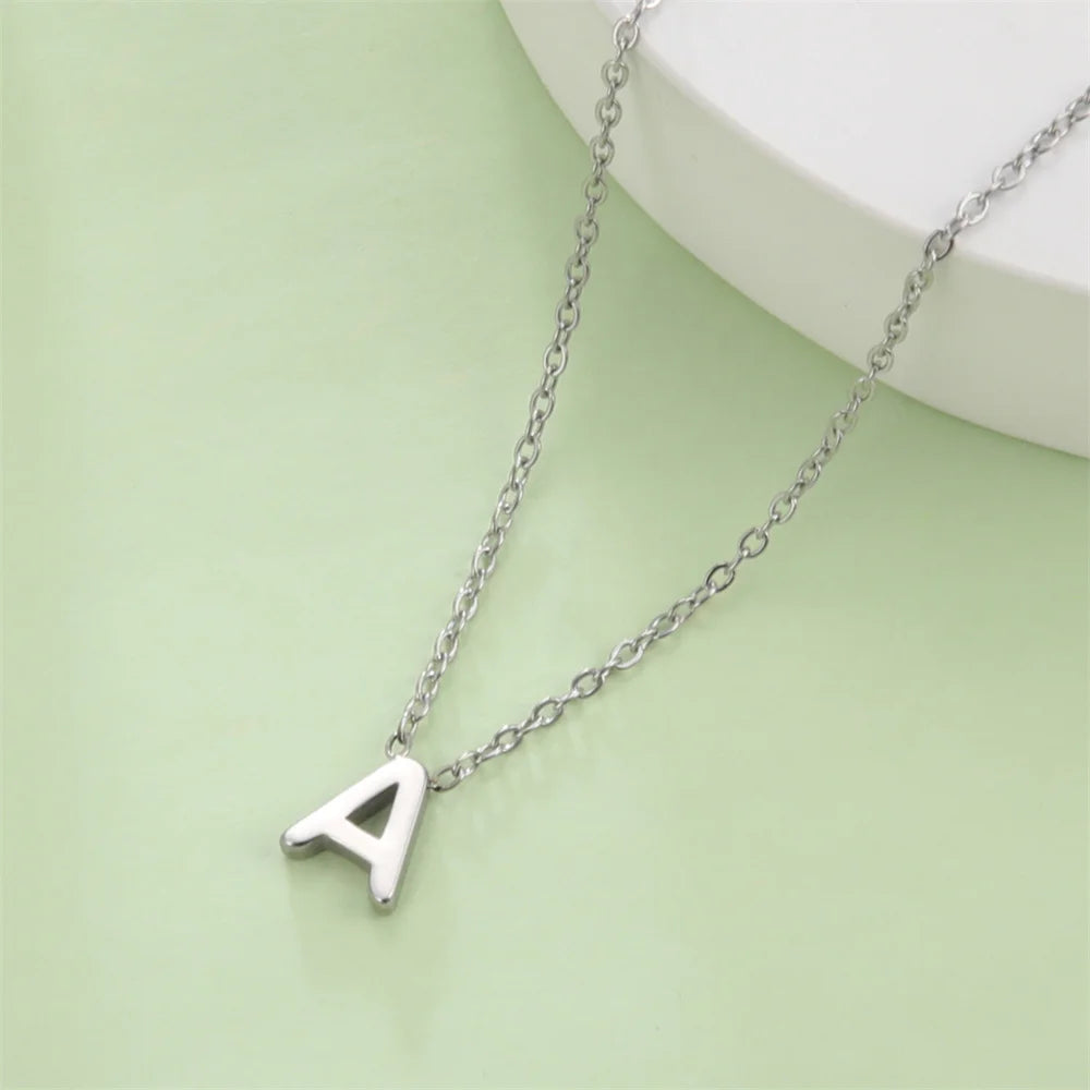 A–Z Stainless Steel Initial Necklace