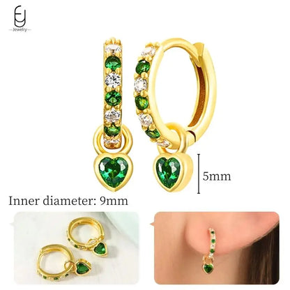 Green Zircon Gold-Tone Earrings