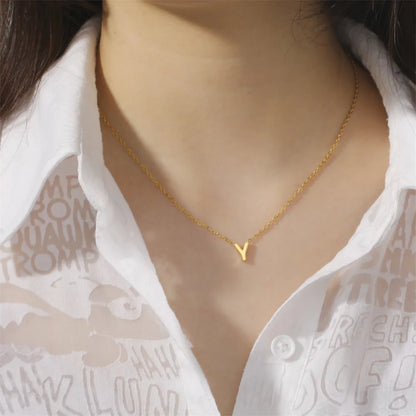 A–Z Stainless Steel Initial Necklace