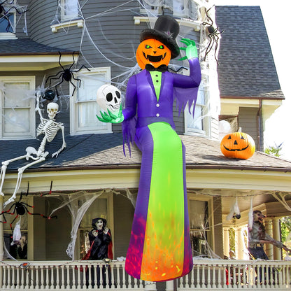 8FT Giant Light-Up Pumpkin Man Halloween Inflatable