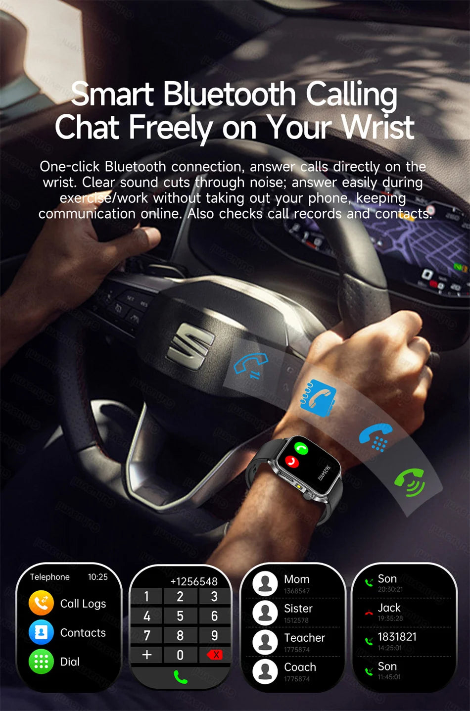 Health Monitoring Smartwatch – Bluetooth Calling Fitness Watch with Free Shipping