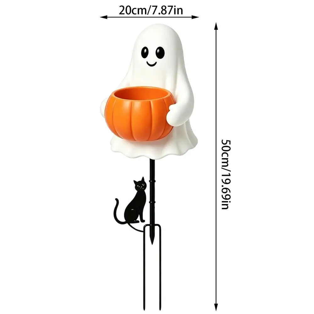 Halloween Ghost Candy Bowl Garden Stake