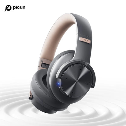 Picun B8 Bluetooth Headphones – 120H Playtime Wireless Over-Ear Headset with Low Latency & Hands-Free Calls