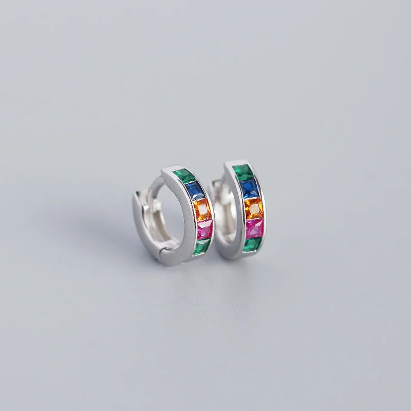 Colorful Zircon Huggie Hoop Earrings