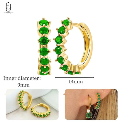 Green Zircon Gold-Tone Earrings