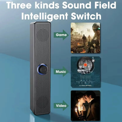USB Powered PC Soundbar – Wired & Wireless Bluetooth Speaker for Laptop, TV, Gaming & Home Theater with Free Shipping