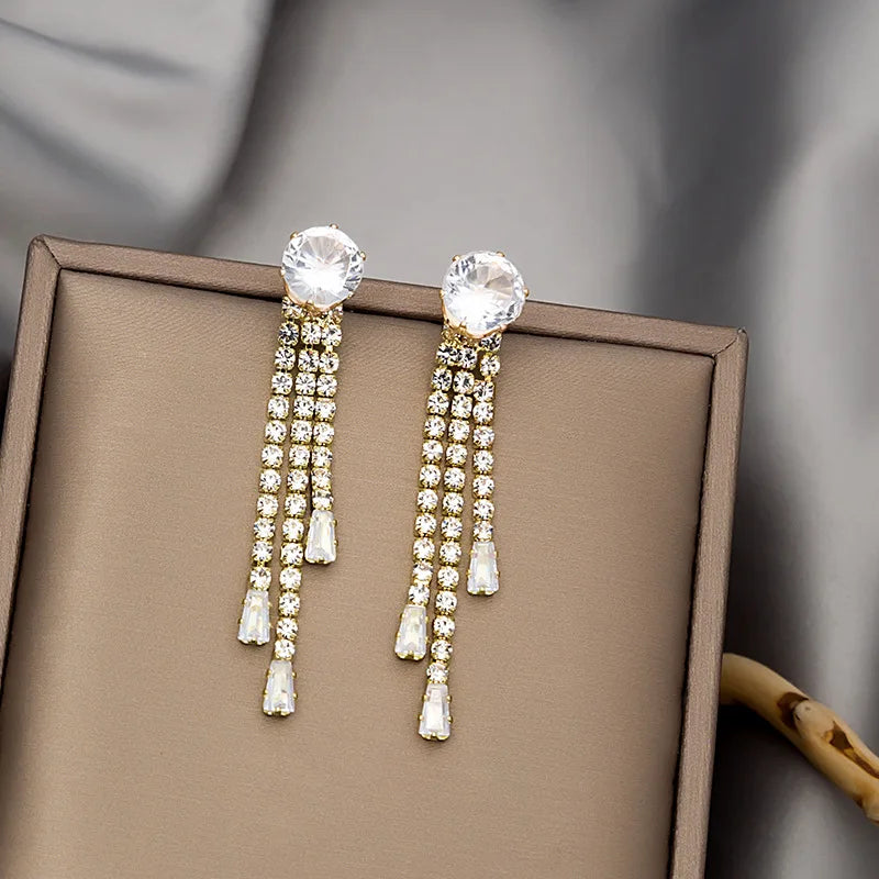 Vintage Crystal Drop Earrings for Women