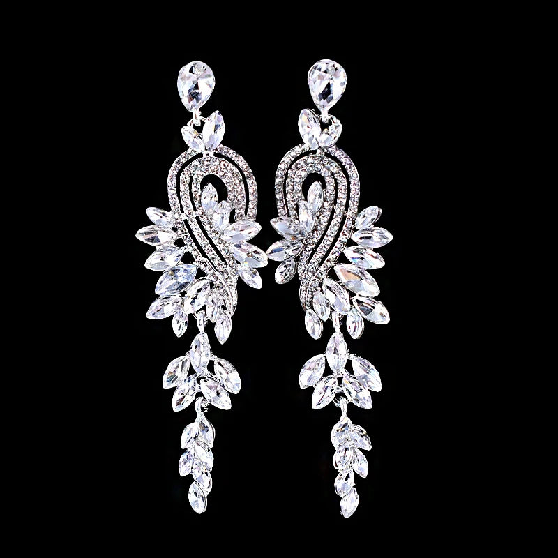 Vintage Crystal Drop Earrings for Women