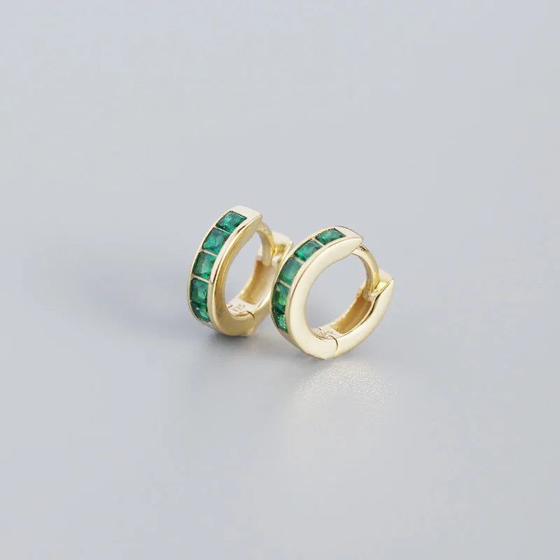 Colorful Zircon Huggie Hoop Earrings