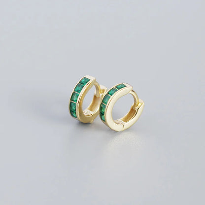 Colorful Zircon Huggie Hoop Earrings
