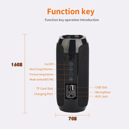 Portable Wireless Bluetooth Speaker – Mini Outdoor Bass Speaker with FM Radio, Hands-Free Call & Free Shipping