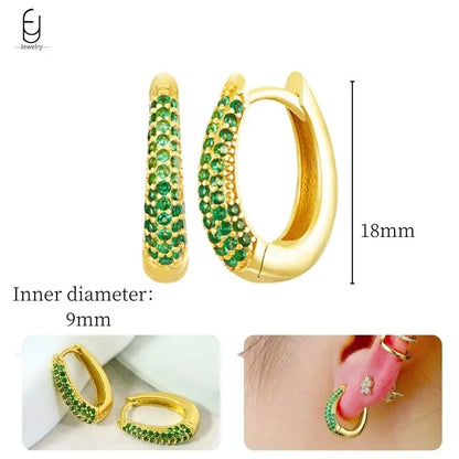 Green Zircon Gold-Tone Earrings