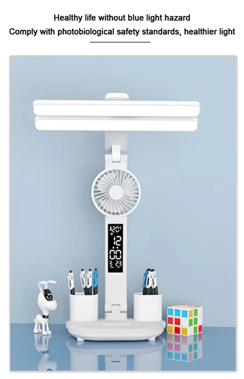 3-in-1 LED Desk Lamp with Fan and Phone Holder