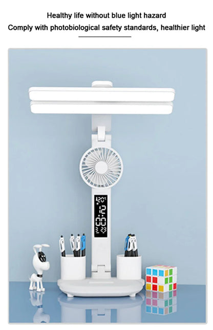 3-in-1 LED Desk Lamp with Fan and Phone Holder