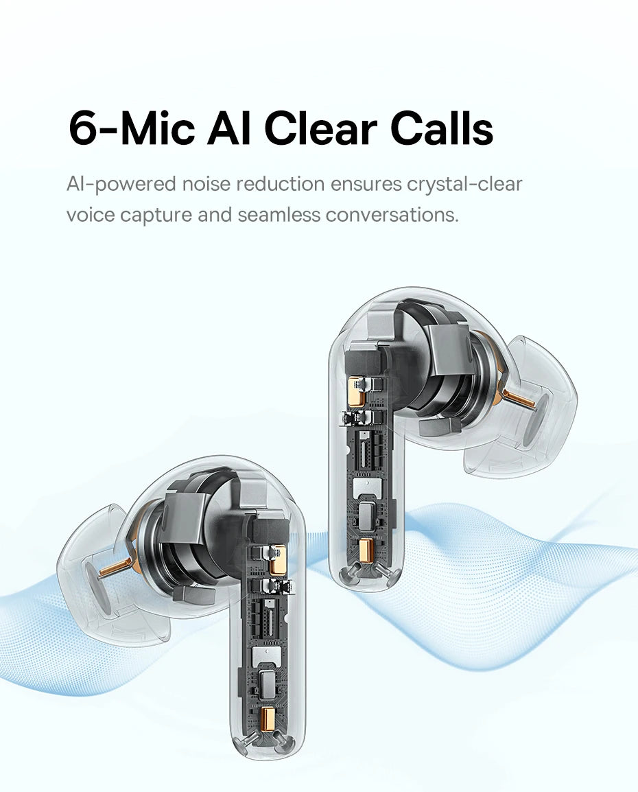 Baseus EP10 Pro ANC Wireless Earbuds – Bluetooth 6.0 Hi-Res Earphones with 50dB Noise Cancelling & 55H Playtime