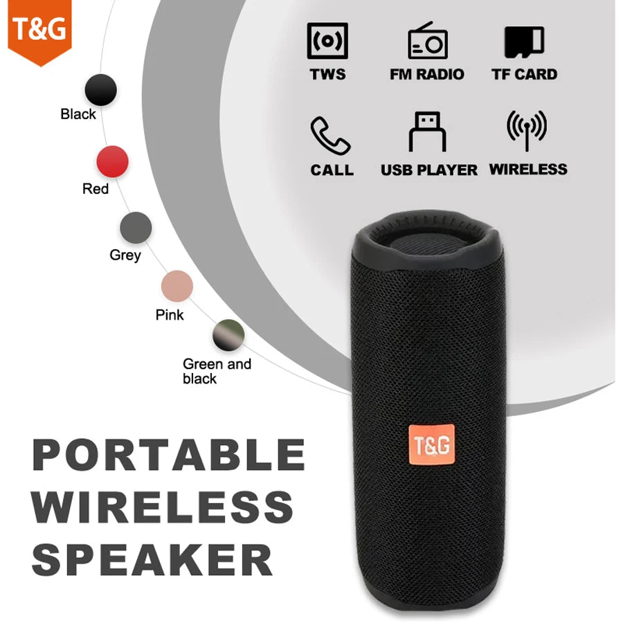 Portable Wireless Bluetooth Speaker – Mini Outdoor Bass Speaker with FM Radio, Hands-Free Call & Free Shipping