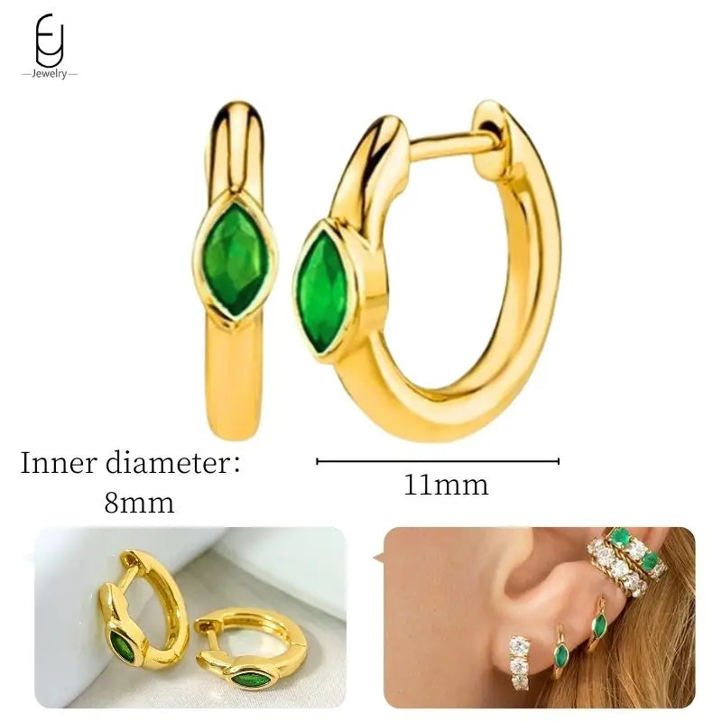 Green Zircon Gold-Tone Earrings