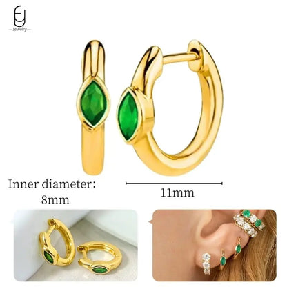 Green Zircon Gold-Tone Earrings
