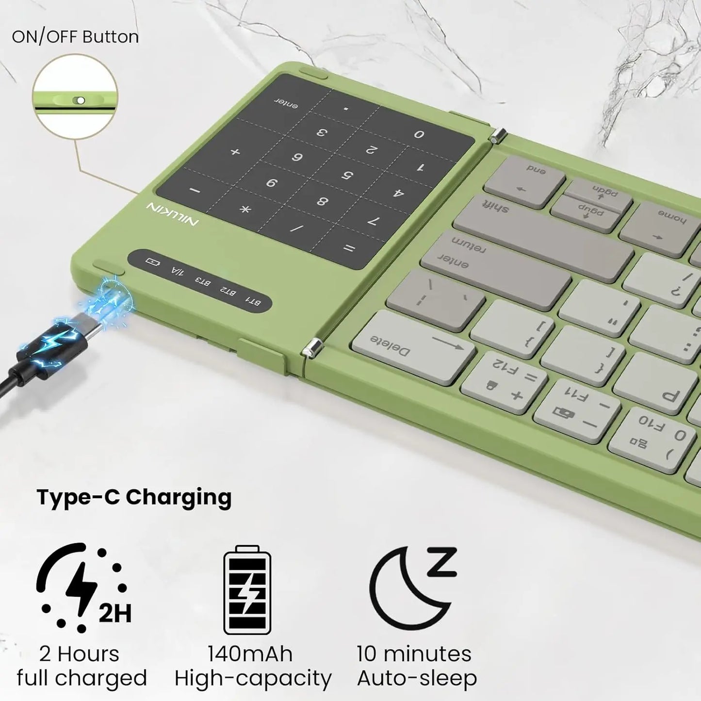 Foldable Bluetooth Keyboard with Touchpad for iPad, Tablet & Laptop
