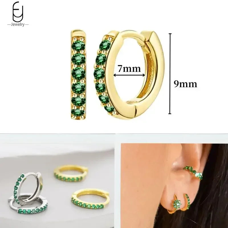 Green Zircon Gold-Tone Earrings