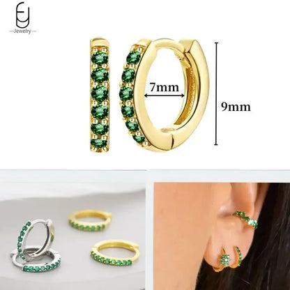 Green Zircon Gold-Tone Earrings