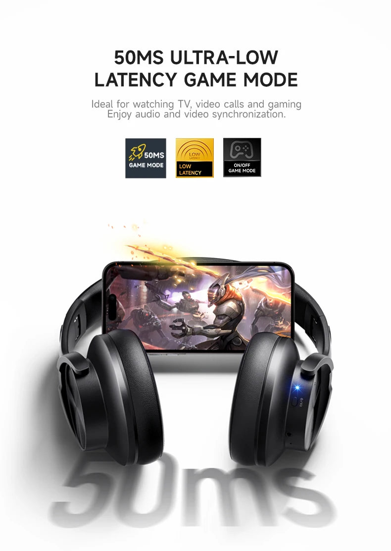 Picun B8 Bluetooth Headphones – 120H Playtime Wireless Over-Ear Headset with Low Latency & Hands-Free Calls