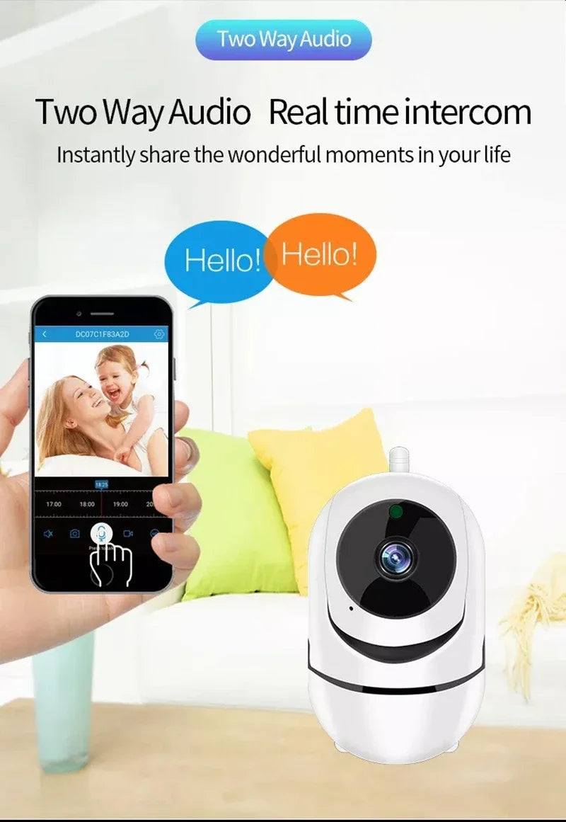 1080P WiFi Smart Security Camera – Mini Indoor IP Camera with Auto Tracking, Night Vision & Free Shipping