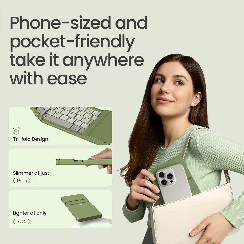 Foldable Bluetooth Keyboard with Touchpad for iPad, Tablet & Laptop