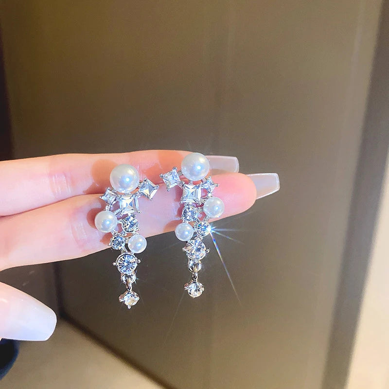 Vintage Crystal Drop Earrings for Women