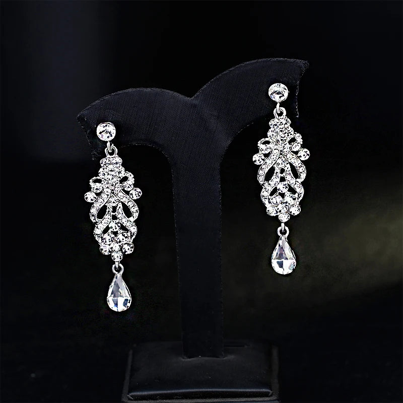 Vintage Crystal Drop Earrings for Women