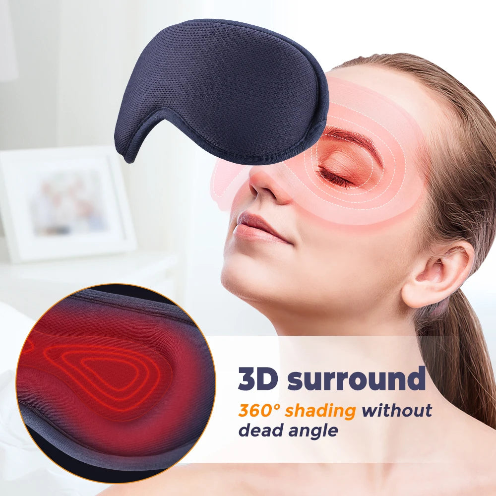 Heated Eye Mask with Vibration Massage – 3 Heat Levels & 6 Modes