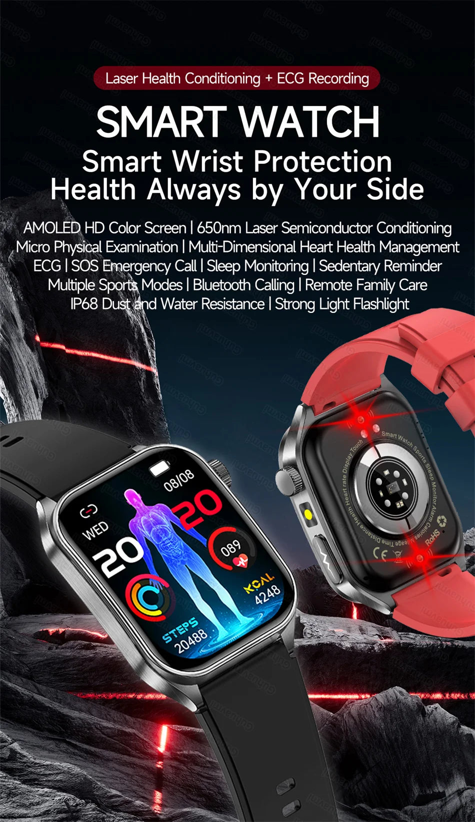 Health Monitoring Smartwatch – Bluetooth Calling Fitness Watch with Free Shipping
