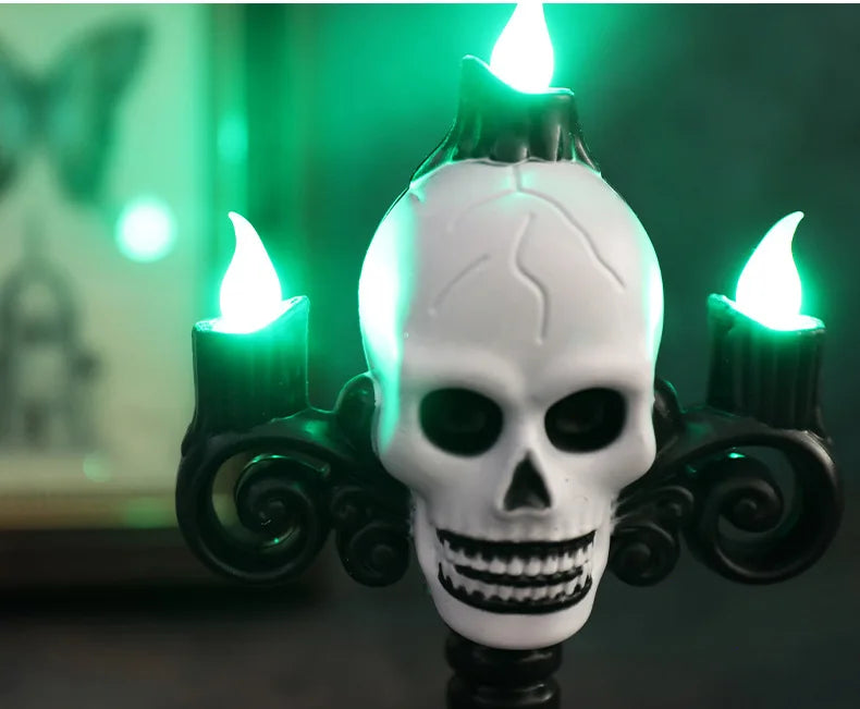 Skull Candelabra LED Halloween Light