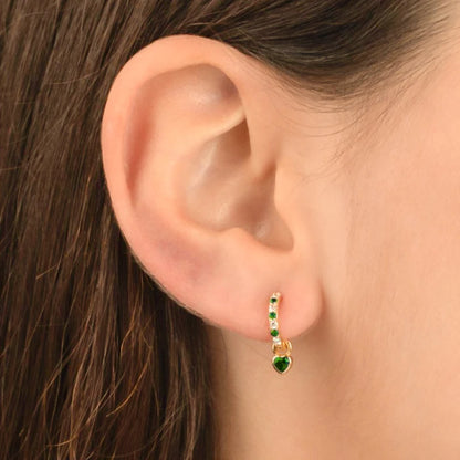 Green Zircon Gold-Tone Earrings