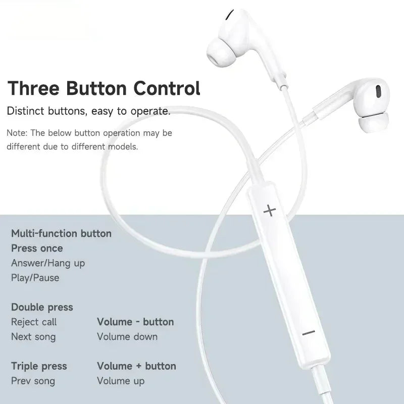 Lightning Wired Earphones with Microphone – In-Ear Stereo Headphones Compatible with iPhone, iPad & iPod