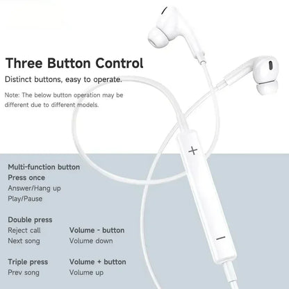 Lightning Wired Earphones with Microphone – In-Ear Stereo Headphones Compatible with iPhone, iPad & iPod