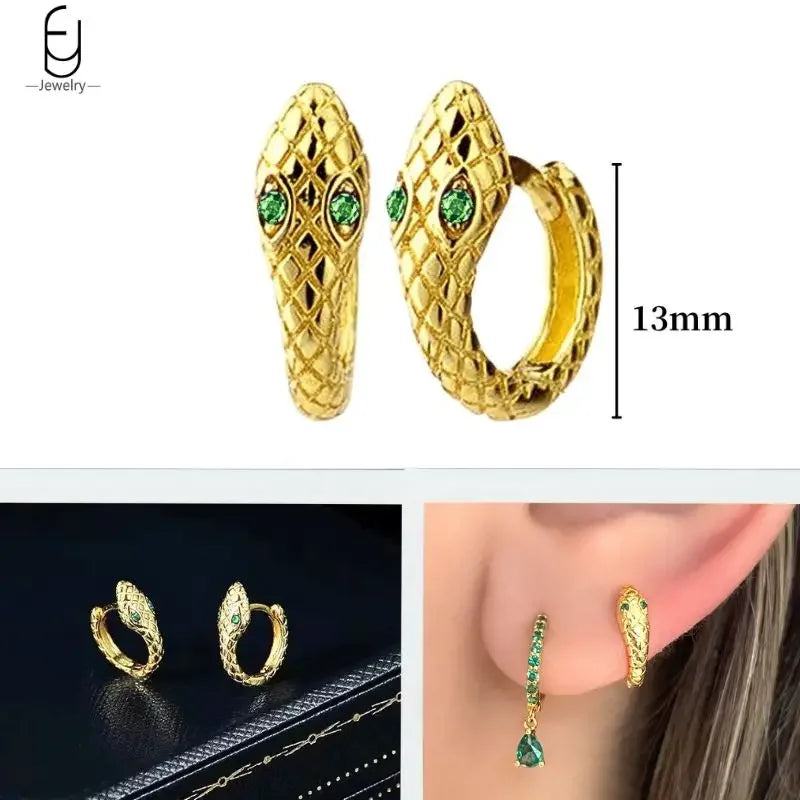 Green Zircon Gold-Tone Earrings