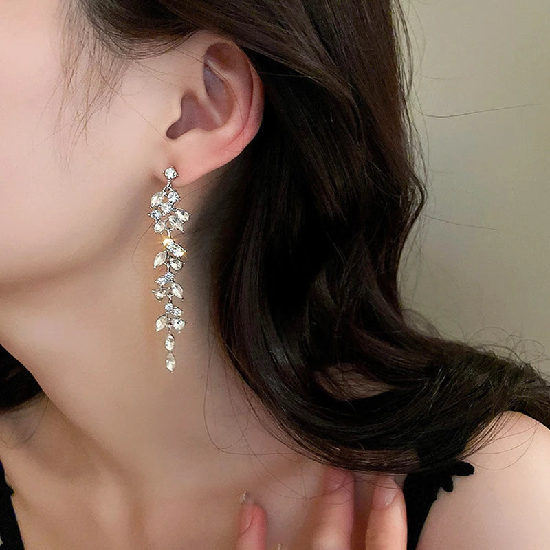 Vintage Crystal Drop Earrings for Women
