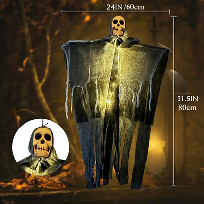 Glowing Hanging Skeleton Ghost Halloween Decoration