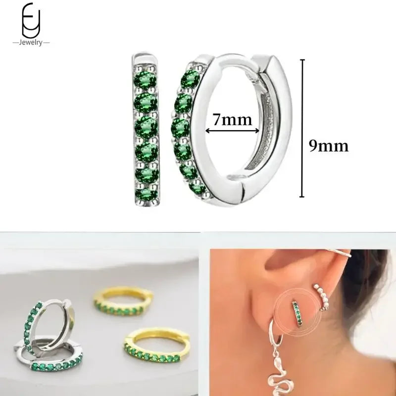 Green Zircon Gold-Tone Earrings