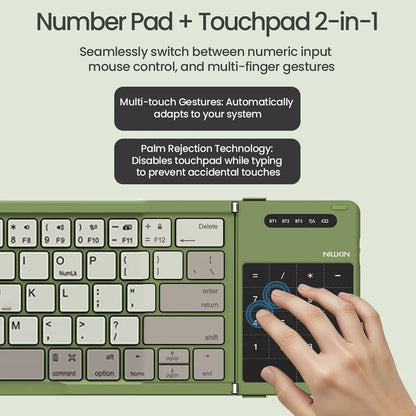 Foldable Bluetooth Keyboard with Touchpad for iPad, Tablet & Laptop