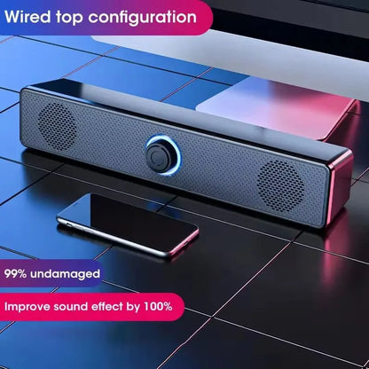 USB Powered PC Soundbar – Wired & Wireless Bluetooth Speaker for Laptop, TV, Gaming & Home Theater with Free Shipping