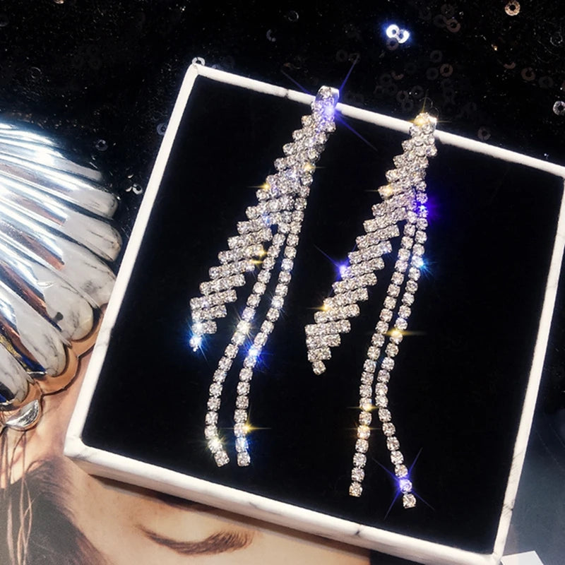 Vintage Crystal Drop Earrings for Women
