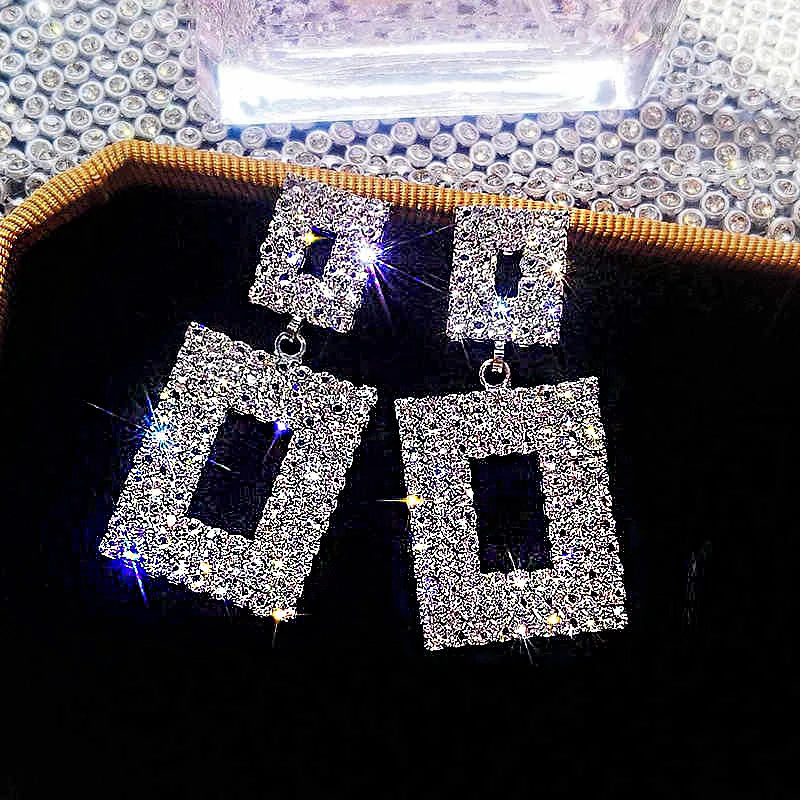 Vintage Crystal Drop Earrings for Women