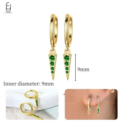 Green Zircon Gold-Tone Earrings